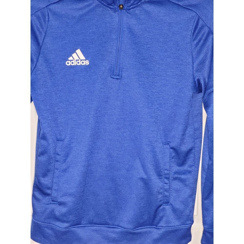 Adidas Men’s Quarter Zip Pullover Blue Athletic Training Top Size M - Picture 10 of 10